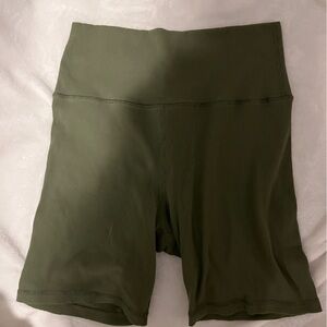 Aerie Olive Green Ribbed Biker Shorts
